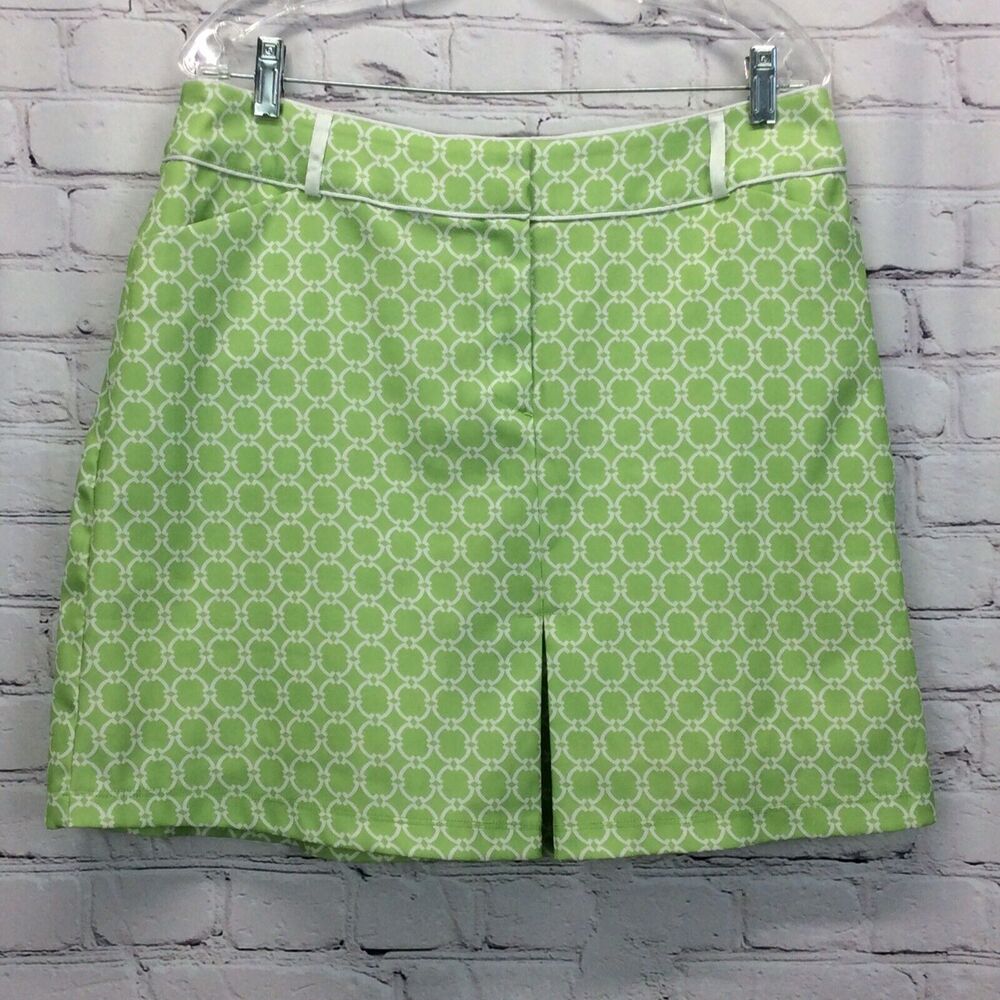 Tail White Label Golf Skort Women's Size 12 Green/White Lattice Print Athleisure - Picture 7 of 10